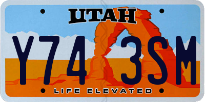 UT license plate Y743SM