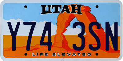 UT license plate Y743SN