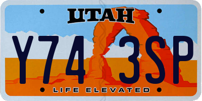 UT license plate Y743SP
