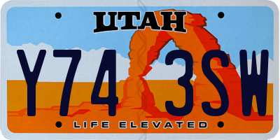 UT license plate Y743SW