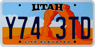 UT license plate Y743TD
