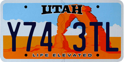 UT license plate Y743TL