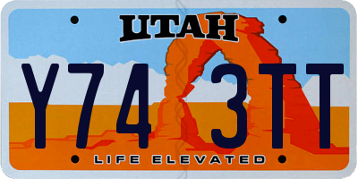 UT license plate Y743TT