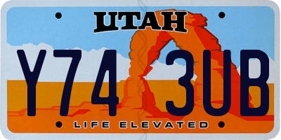 UT license plate Y743UB