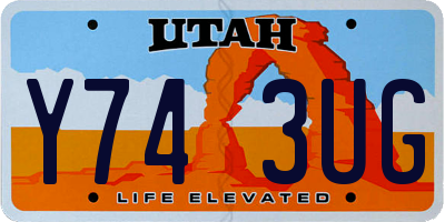 UT license plate Y743UG