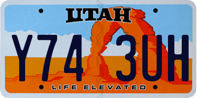 UT license plate Y743UH