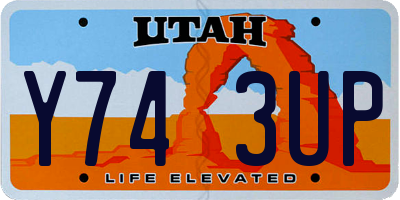 UT license plate Y743UP