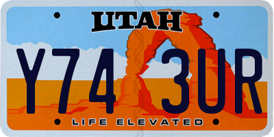 UT license plate Y743UR