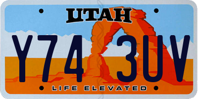 UT license plate Y743UV