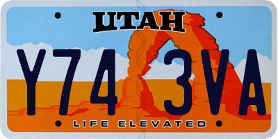 UT license plate Y743VA