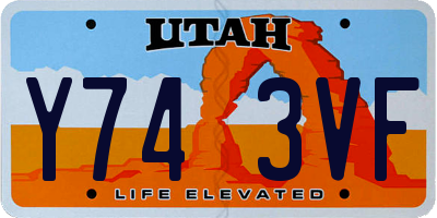 UT license plate Y743VF