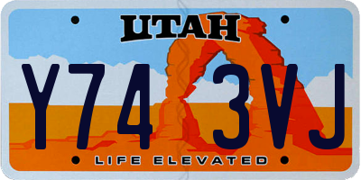 UT license plate Y743VJ