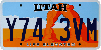 UT license plate Y743VM