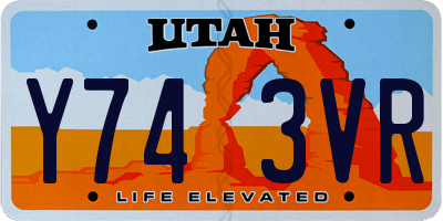 UT license plate Y743VR