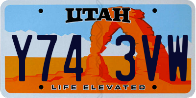 UT license plate Y743VW