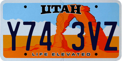 UT license plate Y743VZ