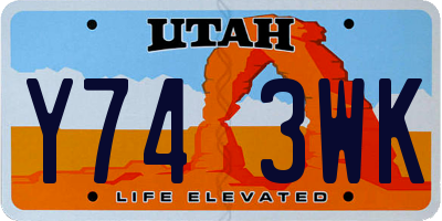 UT license plate Y743WK