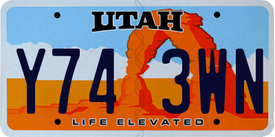 UT license plate Y743WN