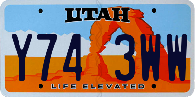 UT license plate Y743WW