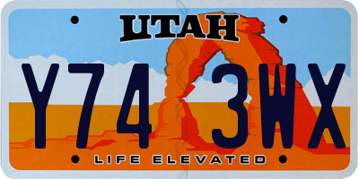 UT license plate Y743WX