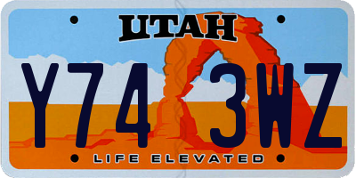 UT license plate Y743WZ
