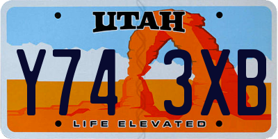 UT license plate Y743XB