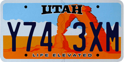 UT license plate Y743XM