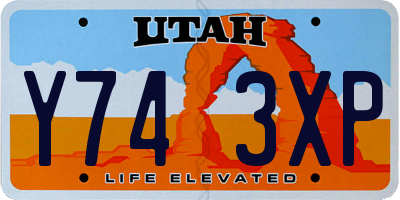 UT license plate Y743XP