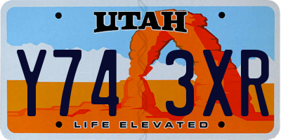 UT license plate Y743XR