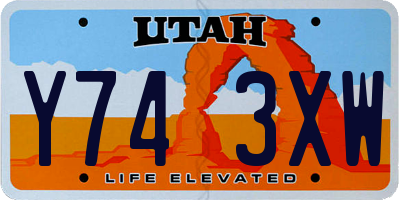 UT license plate Y743XW