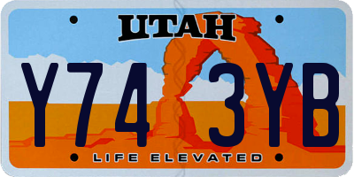 UT license plate Y743YB