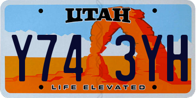 UT license plate Y743YH
