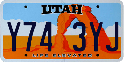 UT license plate Y743YJ