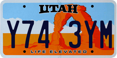 UT license plate Y743YM