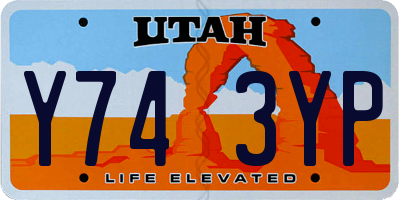 UT license plate Y743YP