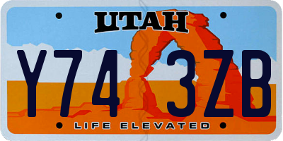 UT license plate Y743ZB