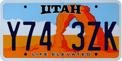 UT license plate Y743ZK