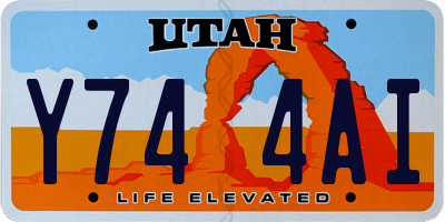 UT license plate Y744AI