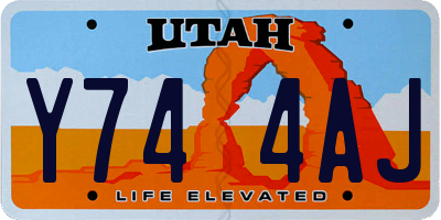 UT license plate Y744AJ
