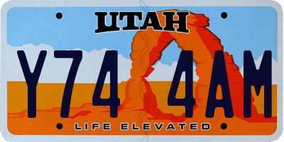 UT license plate Y744AM