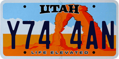 UT license plate Y744AN