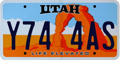 UT license plate Y744AS
