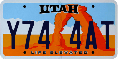 UT license plate Y744AT
