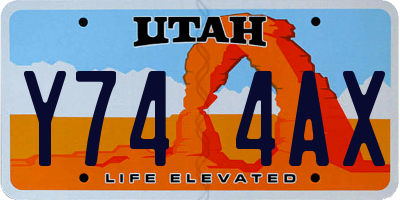 UT license plate Y744AX