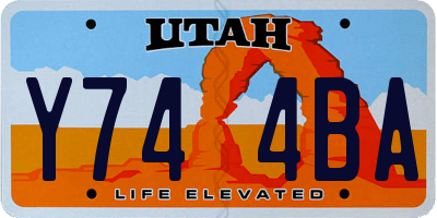 UT license plate Y744BA