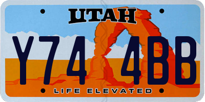 UT license plate Y744BB