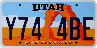 UT license plate Y744BE