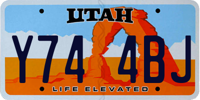 UT license plate Y744BJ