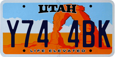 UT license plate Y744BK