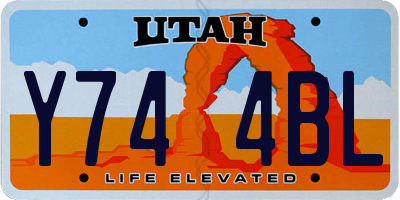 UT license plate Y744BL